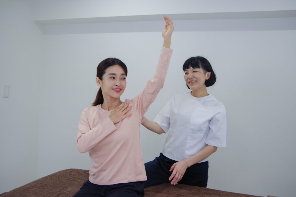 肩が軽く動くようになった様子